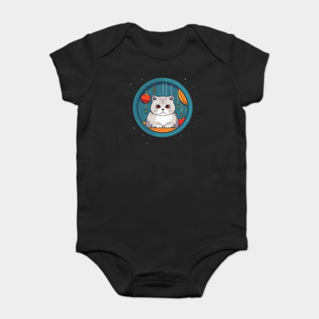 Scottish Fold Cat Xmas Ornament, Love Cats Baby Bodysuit by logiamerch